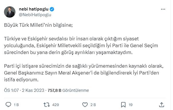 İdris Nebi Hatipoğlu’nun İYİ Parti'den istifa etmesinin ardından Meral Akşener’den ilk açıklama 8
